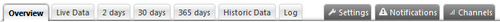 Tabs Bar on Sensor Pages Tabs Bar on Sensor Pages