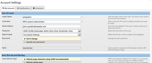 My Account Settings My Account Settings