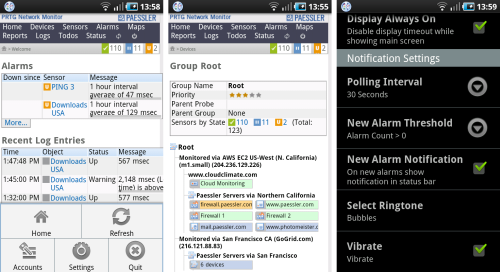 PRTGdroid Screenshots PRTGdroid Screenshots