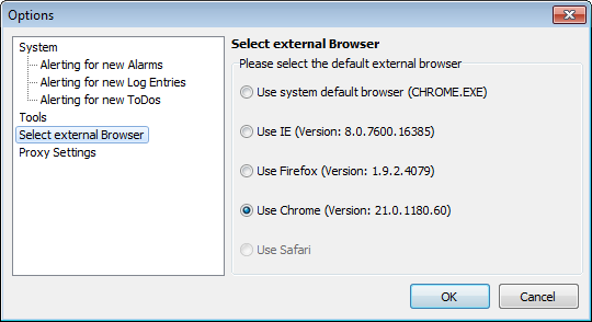 Enterprise Console Options Select External Browser Enterprise Console Options Select External Browser