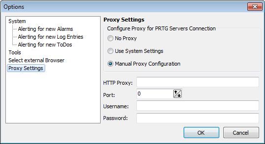 Enterprise Console Options Proxy Settings Enterprise Console Options Proxy Settings