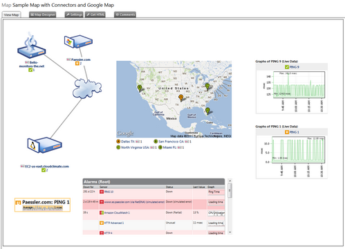 Example of a PRTG Map